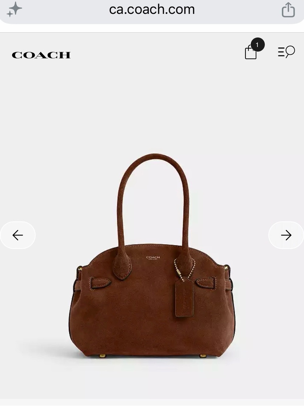 COACH Empire 21 NWT brass, suede